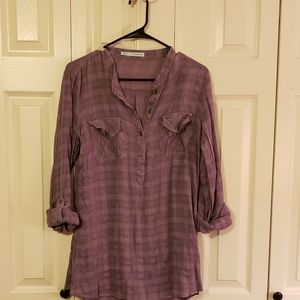 Flannel pullover shirt